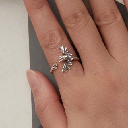 Inel argint dragon zburator [5]