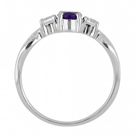 Inel argint elegant cu ametist si zirconiu alb - IVA0085 [3]