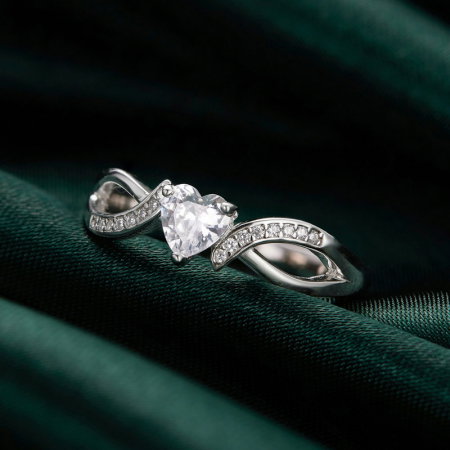 Inel argint elegant cu inimioara [9]