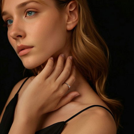 Inel argint elegant cu Moissanit [3]