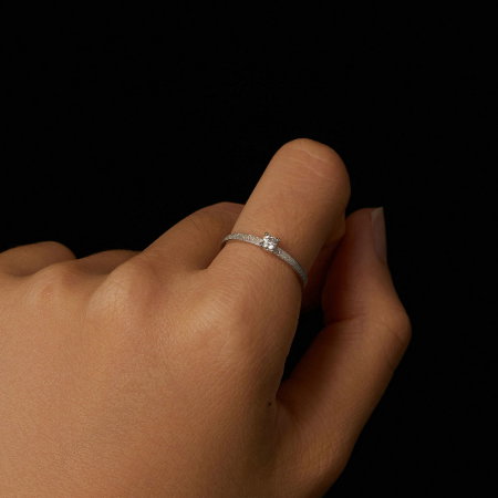 Inel argint elegant cu Moissanit [8]