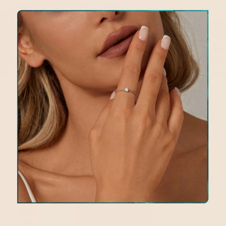 Inel argint elegant cu Moissanit [11]