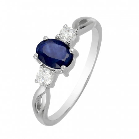 Inel argint elegant cu safir si zirconiu alb - IVA0086 [0]