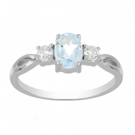 Inel argint elegant cu topaz si zirconiu alb - IVA0090 [2]