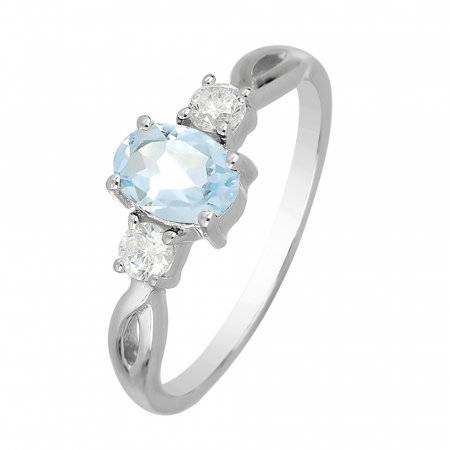 Inel argint elegant cu topaz si zirconiu alb - IVA0090 [0]