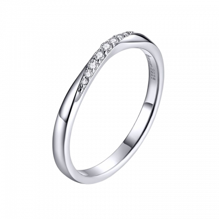 Inel argint elegant cu zirconii je t'aime