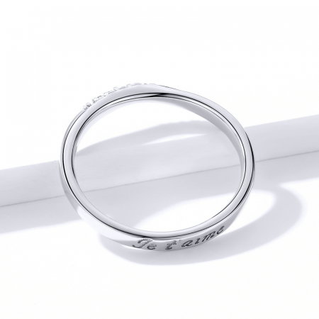 Inel argint elegant cu zirconii je t'aime [1]