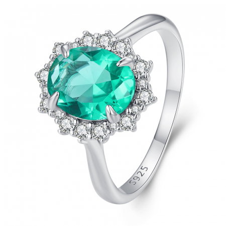 Inel argint elegant cu zirconiu turcoaz [8]