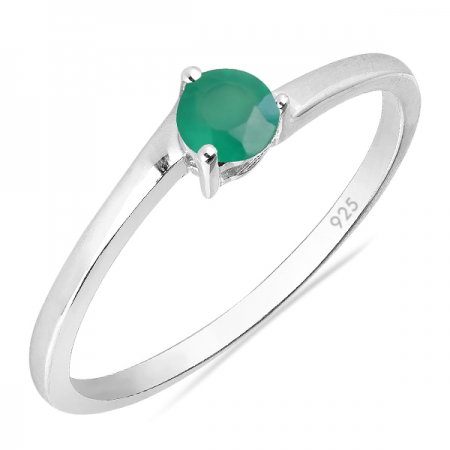 Inel argint Elinor, 925, cu agat verde - IVA0026 [0]
