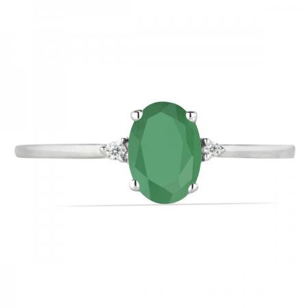 Inel argint Elisabeta, 925, cu agat verde si zirconiu alb - IVA0050 [1]
