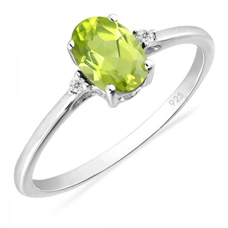 Inel argint Elisabeta, 925, cu peridot si zirconiu alb - IVA0042 [0]
