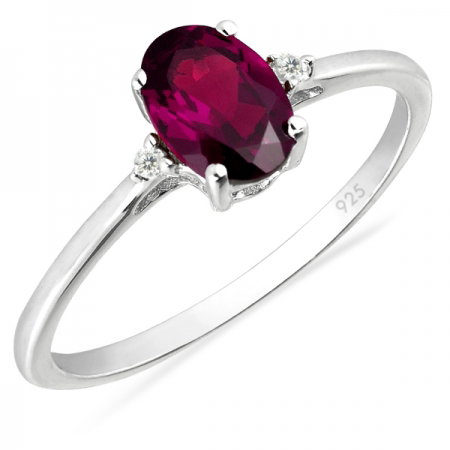Inel argint Elisabeta, 925, cu rodolit si zirconiu alb - IVA0043 [0]