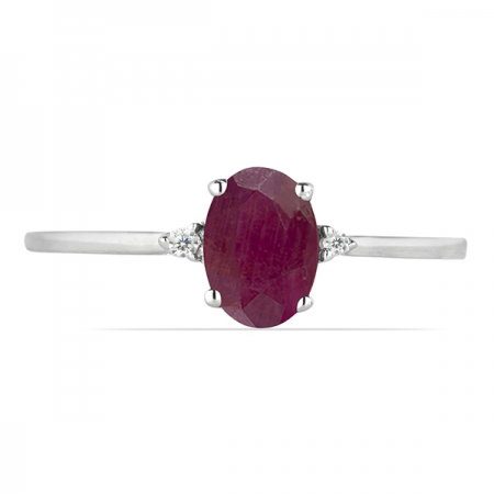 Inel argint Elisabeta, 925, cu rubin si zirconiu alb - IVA0047 [1]