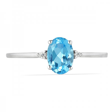 Inel argint Elisabeta, 925, cu topaz albastru elvetian si zirconiu alb - IVA0051 [1]