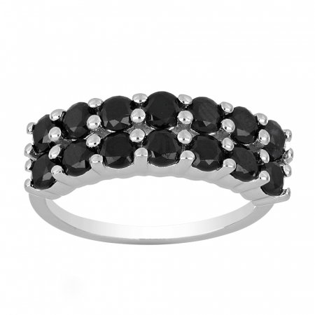 Inel argint Eternity cu 2 randuri de pietre Onix - IVA0101 [1]