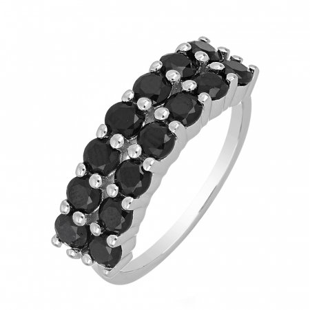Inel argint Eternity cu 2 randuri de pietre Onix - IVA0101 [0]