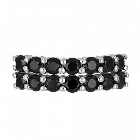 Inel argint Eternity cu 2 randuri de pietre Onix - IVA0101 [2]