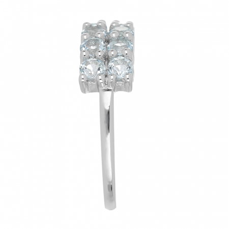 Inel argint Eternity cu 2 randuri de pietre topaz cer albastru - IVA0103 [4]