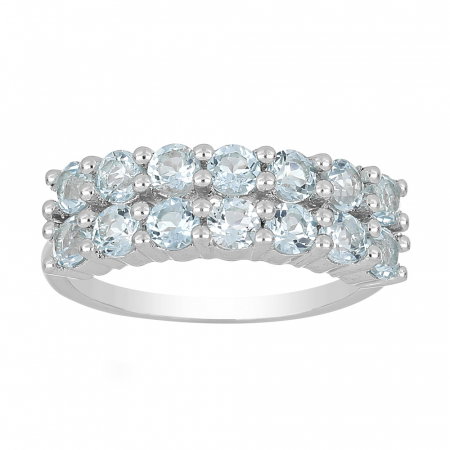 Inel argint Eternity cu 2 randuri de pietre topaz cer albastru - IVA0103 [1]