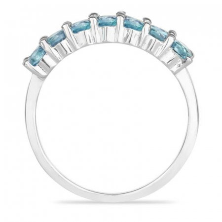 Inel argint Eternity cu 2 randuri de pietre topaz cer albastru - IVA0103 [7]