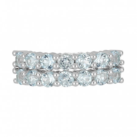Inel argint Eternity cu 2 randuri de pietre topaz cer albastru - IVA0103 [2]