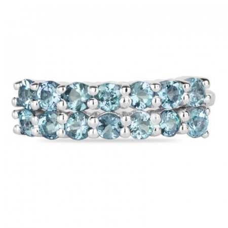 Inel argint Eternity cu 2 randuri de pietre topaz cer albastru - IVA0103 [6]