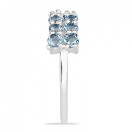 Inel argint Eternity cu 2 randuri de pietre topaz cer albastru - IVA0103 [8]