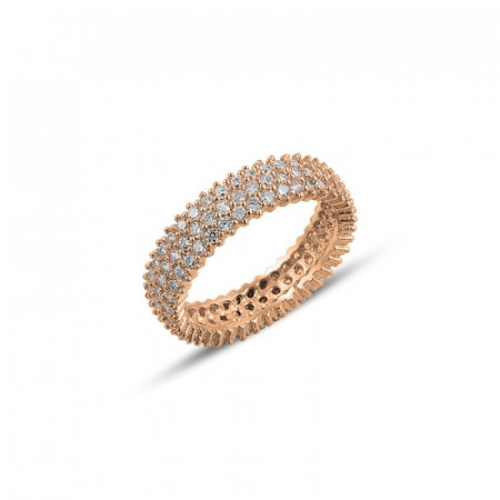 Inel argint Eternity cu 3 randuri de zirconii [1]