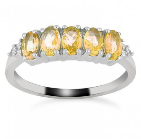 Inel argint eternity cu 5 pietre de citrin - IVA0097 [5]