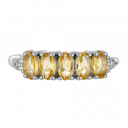 Inel argint eternity cu 5 pietre de citrin - IVA0097 [2]