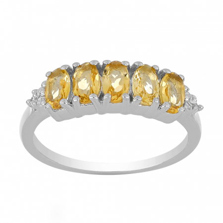 Inel argint eternity cu 5 pietre de citrin - IVA0097 [1]