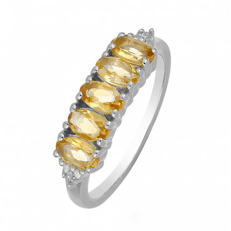 Inel argint eternity cu 5 pietre de citrin - IVA0097 [0]