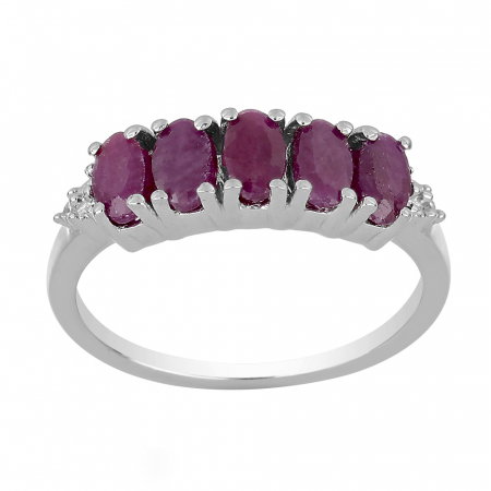 Inel argint eternity cu 5 pietre de rubin - IVA0099 [1]