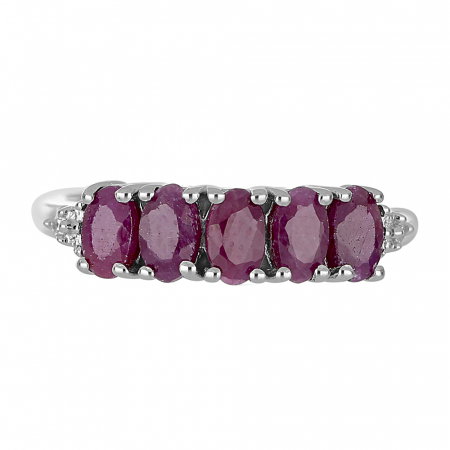 Inel argint eternity cu 5 pietre de rubin - IVA0099 [2]