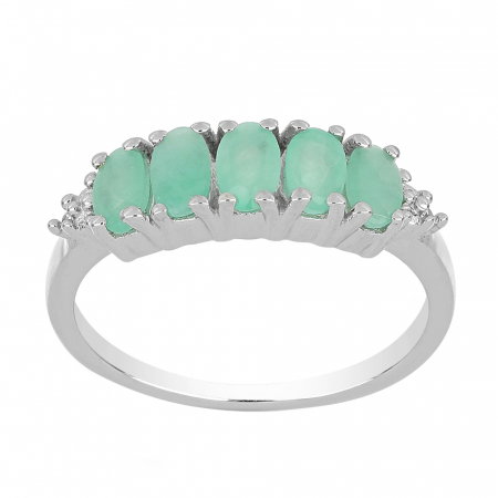 Inel argint eternity cu 5 pietre de smarald - IVA0098 [1]