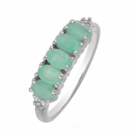 Inel argint eternity cu 5 pietre de smarald - IVA0098 [0]