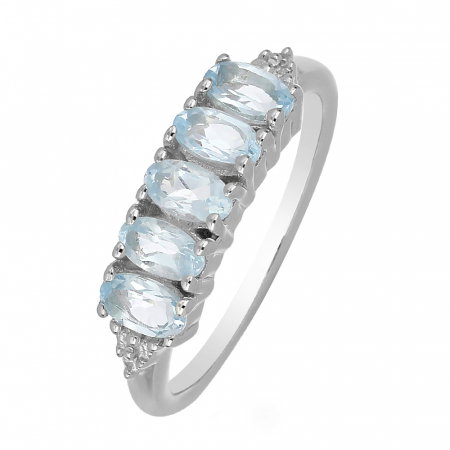 Inel argint eternity cu 5 pietre de topaz - IVA0100 [0]