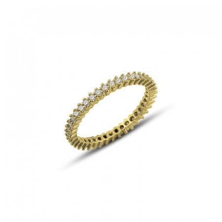 Inel argint Eternity cu zirconii, placat cu aur [0]