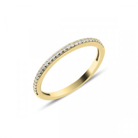 Inel argint Eternity cu zirconii albe, placat cu aur [0]