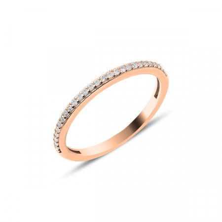 Inel argint Eternity cu zirconii albe, placat cu aur roz [0]