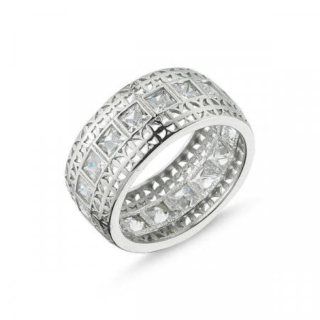 Inel argint Eternity cu zirconii patrare [0]