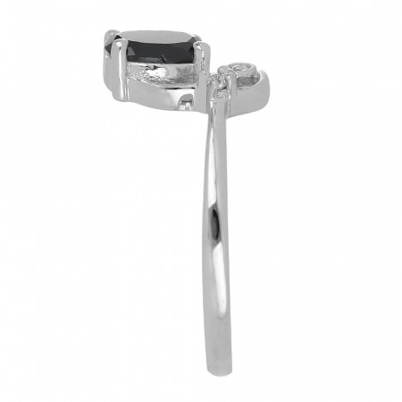 Inel argint floare cu onix si cristale de zirconiu alb - IVA0091 [4]