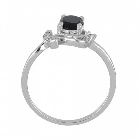 Inel argint floare cu onix si cristale de zirconiu alb - IVA0091 [3]