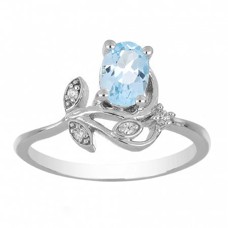 Inel argint floare cu topaz si cristale de zirconiu alb - IVA0093 [1]