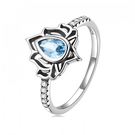 Inel argint floare de lotus