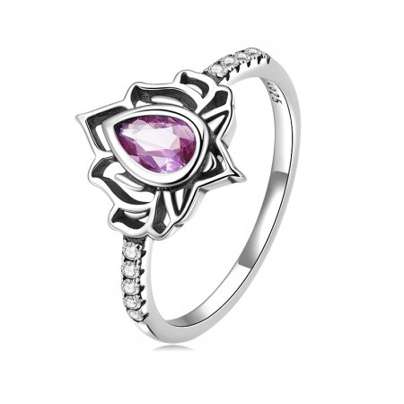 Inel argint floare de lotus