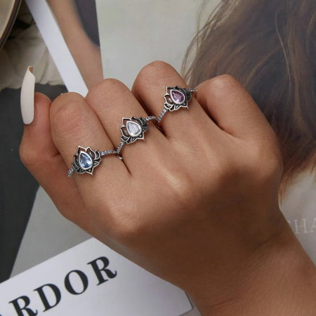 Inel argint floare de lotus [1]