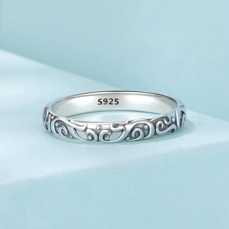 Inel argint floral [4]