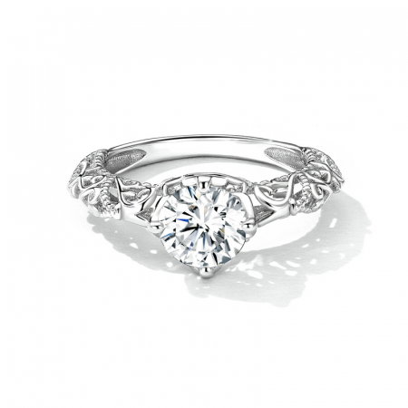 Inel argint floral cu zirconiu [2]