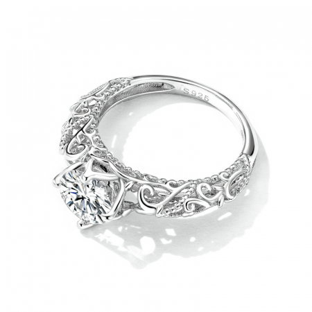 Inel argint floral cu zirconiu [3]